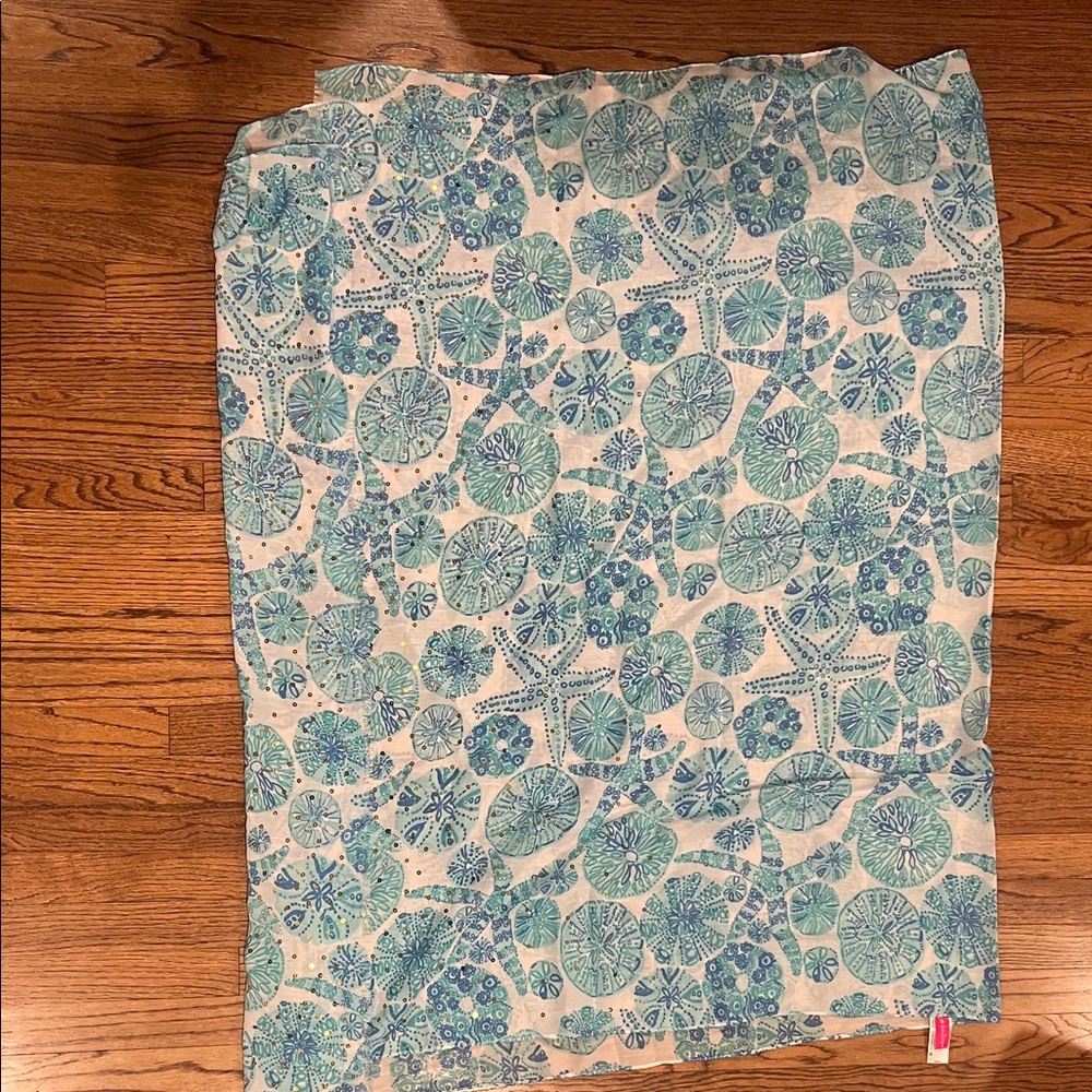 Lilly Pulitzer Scarf/Pareo in Blue and White Floral